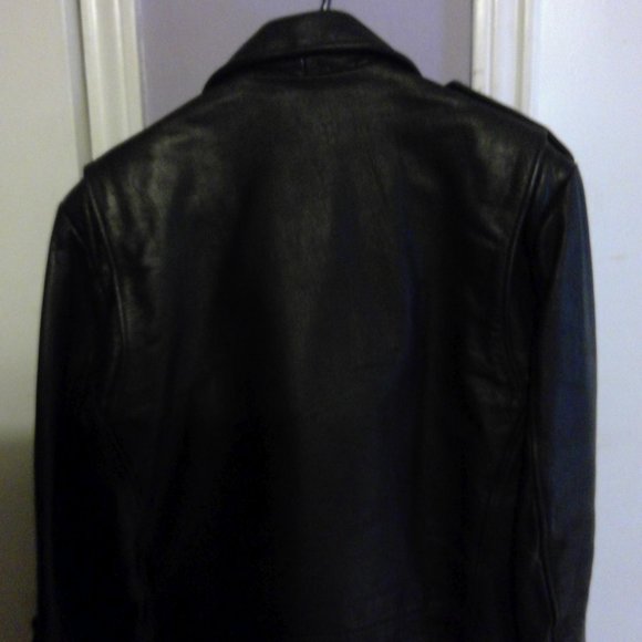 Wilsons Black Leather Biker Jacket - Picture 3 of 6
